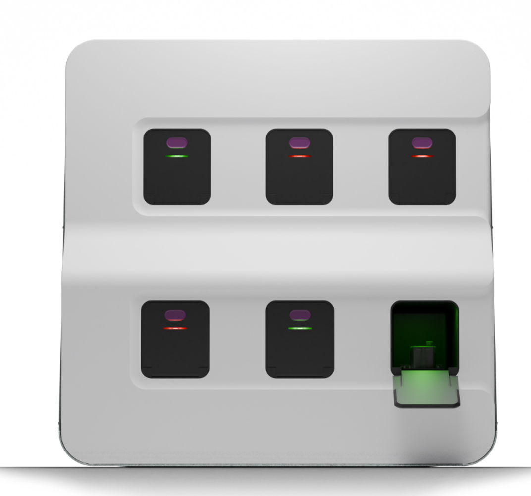 6-plex reader — front view